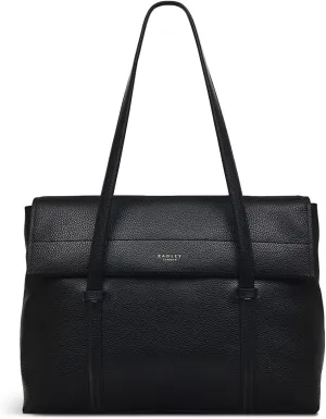 RADLEY London Rivington Women’s Medium Leather Flapover Workbag, Black