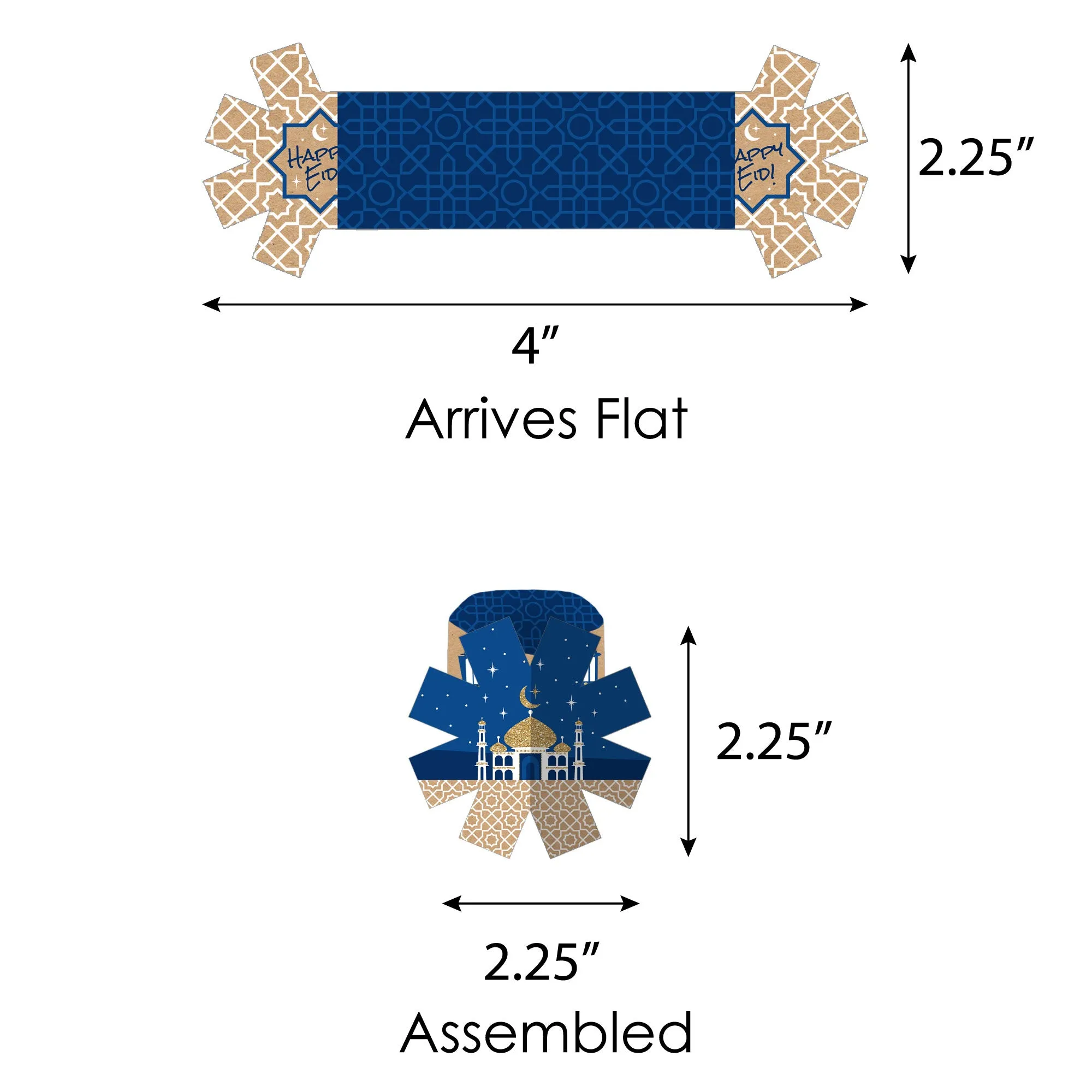 Ramadan - Eid Mubarak Party Paper Napkin Holder - Napkin Rings - Set of 24