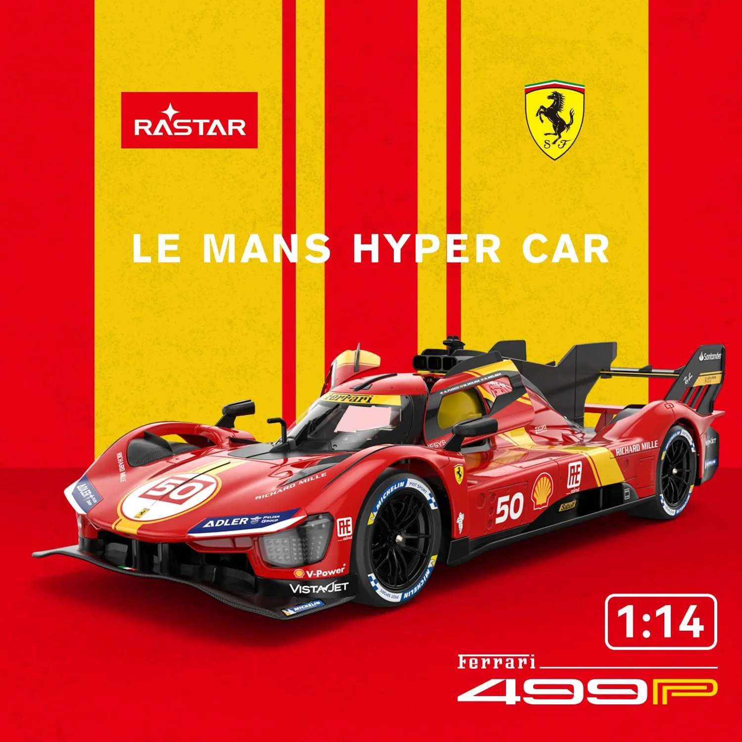RASTAR RC Cars 1/14 Ferrari 499P Le Mans Hypercar Remote Control Sports Car Ferrari RC Drift Cars for Adults Ferrari Toy Car for Kids, 2.4G