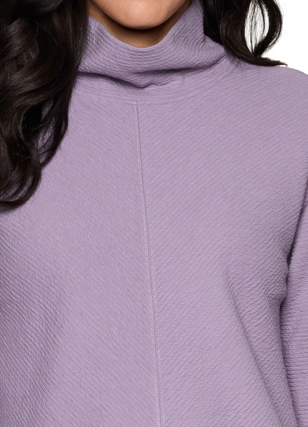 RBX Active Women's Ultra Soft Quilted Cowl Neck Pullover Sweater, Lightweight Mock Neck Tunic Sweatshirt with Thumbholes