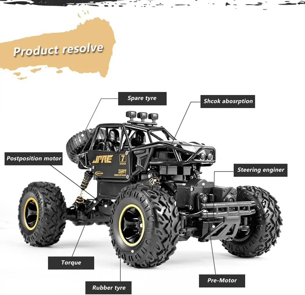 RC Cars for Boys Age 8-12, High Speed 1:16 Remote Control Car, 2.4 GHZ Alloy Off Road RC Car All Terrain Climbing Racing Car Gifts for Boy Birthday