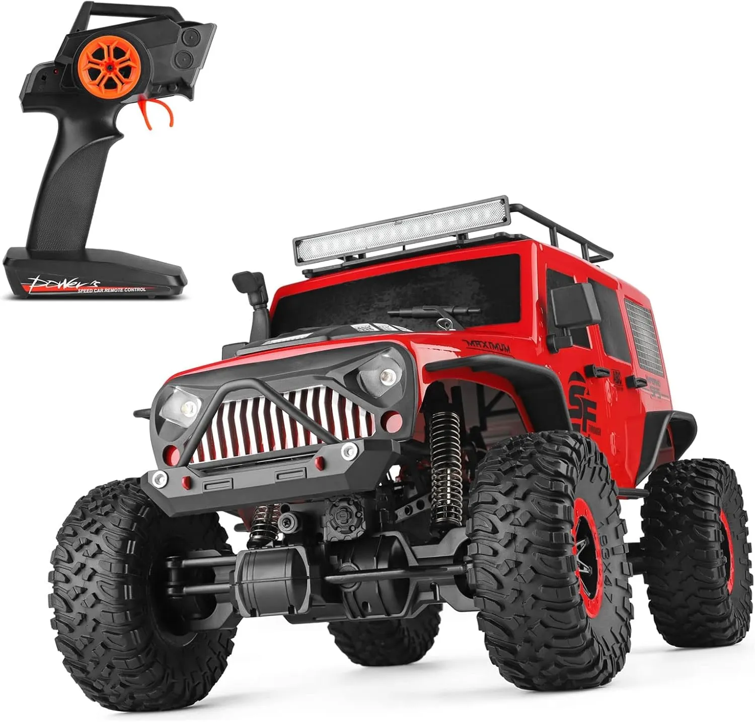 RC Cars,1:10 Scale All Terrain Remote Control Car,4WD 2.4 GHz Off Road RC Monster Truck Racing Cars with LED Headlight, Xmas Gifts for Kid and Adults