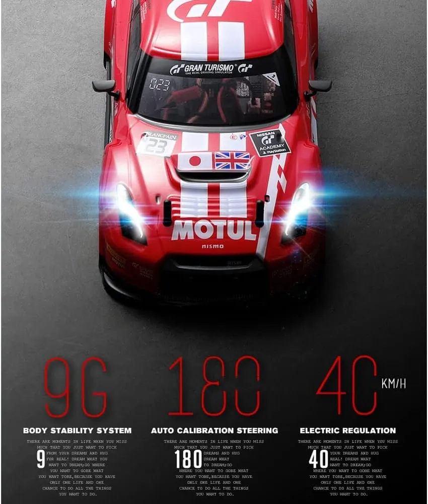 RC Drift Car, 1:18 Remote Control Car 4WD Drift RC Cars Vehicle with LED Light 50km/h High Speed Racing RC Drifting Car RTR Gifts Toy for Boys Kids