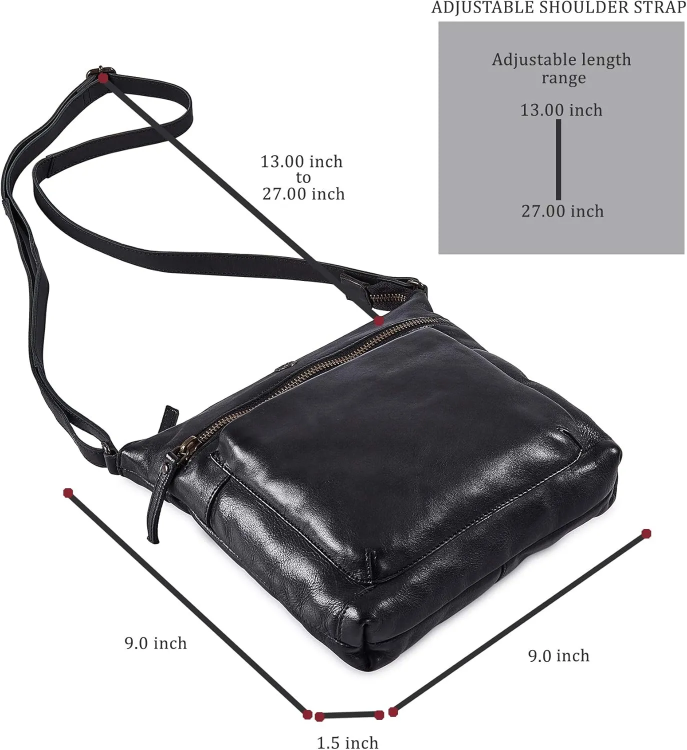 Real Leather Purse for Women Crossbody Bag Travel Shoulder Handbag Small Vintage Pocketbook