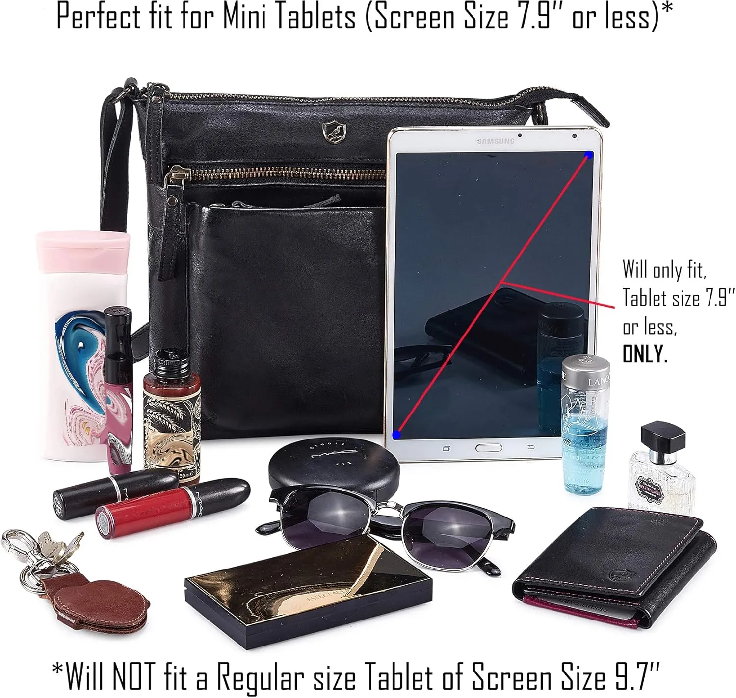 Real Leather Purse for Women Crossbody Bag Travel Shoulder Handbag Small Vintage Pocketbook