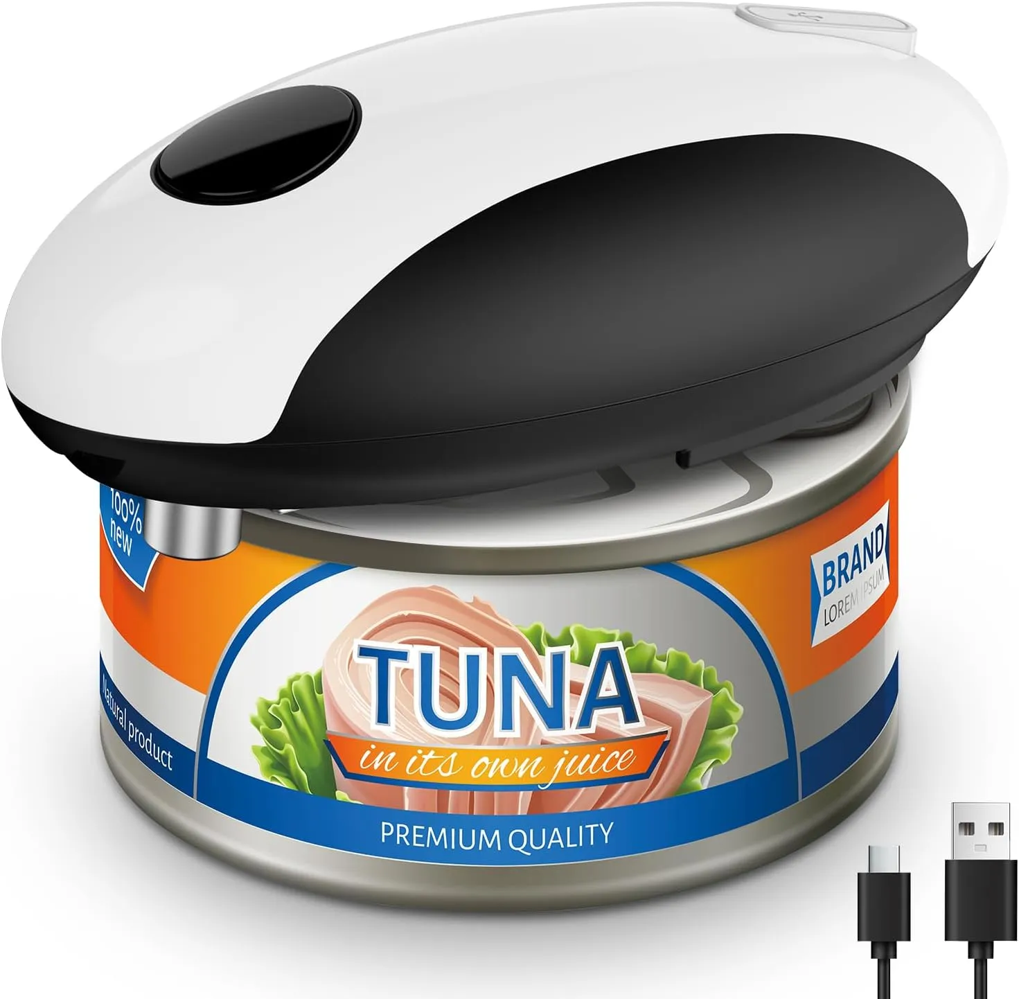 Rechargeable Electric Can Opener – One-Touch Automatic Operation, Magnetic Lid Holder & Smooth Edge Cutting, Cordless & Easy to Use for Seniors, Works with All Standard Cans