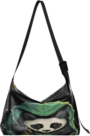 Red Crabs Corals Shells Shoulder Bag, Leather Hobo Handbags for Women, Vegan Leather Bag