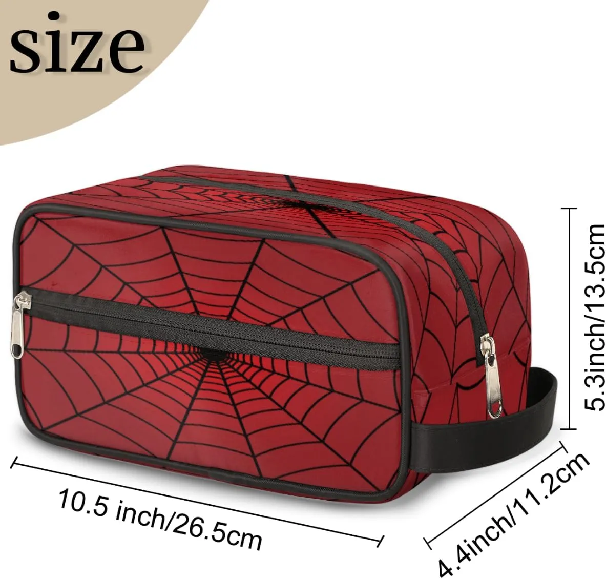 Red Spiders Web Toiletry Bag,Travel Cosmetic Bag,Hanging Makeup Bag,TSA Approved Hygiene Bag Waterproof Shave Dopp Kit Organizer for Toiletries Shower Bathroom Carry-on Accessories Gifts