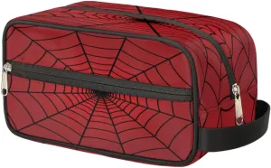 Red Spiders Web Toiletry Bag,Travel Cosmetic Bag,Hanging Makeup Bag,TSA Approved Hygiene Bag Waterproof Shave Dopp Kit Organizer for Toiletries Shower Bathroom Carry-on Accessories Gifts