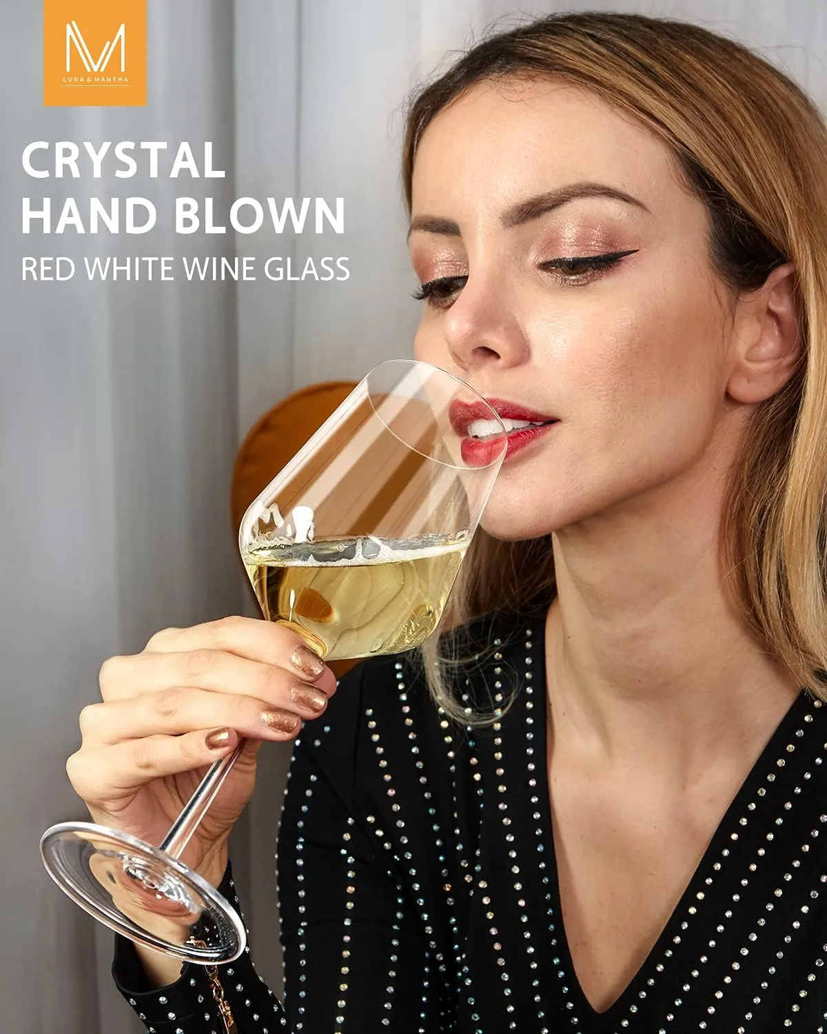 Red Wine Glasses Set of 4, Premium Crystal Wine Glasses Hand Blown,15 oz,Thin Rim,Long Stem,Perfect for Red or White,Daily Use,Unique Wedding Anniversary or Birthday Gift