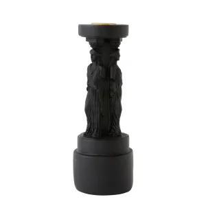 Renaissance Gods Pillar Candle Holder - Black