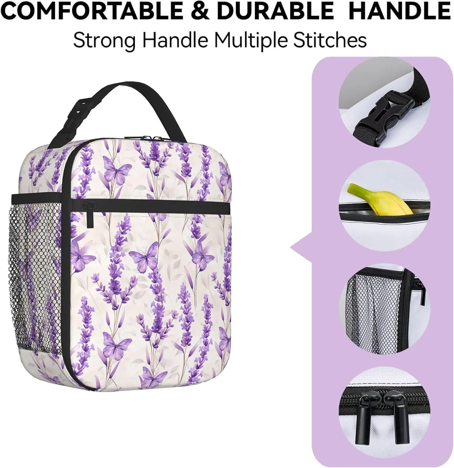 Reusable Basset Hound Lunch Box for Kids Girls Boys Women Adult, Insulated Cute Dog and Flower Lunch Bag,Polyester Cooler Handbags Case for School Picnic Work Travel Beach or Hiking