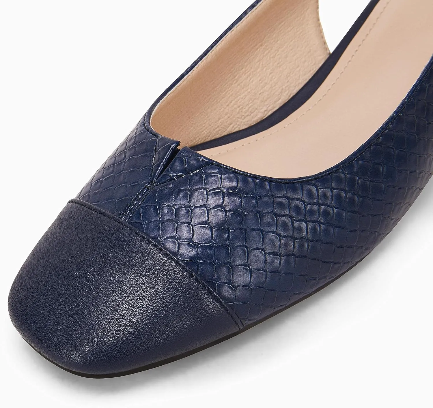 Rilista Women's Slingback Low Heels Closed Toe Chunky Block Heel Comfortable Office Dress Pumps Shoes