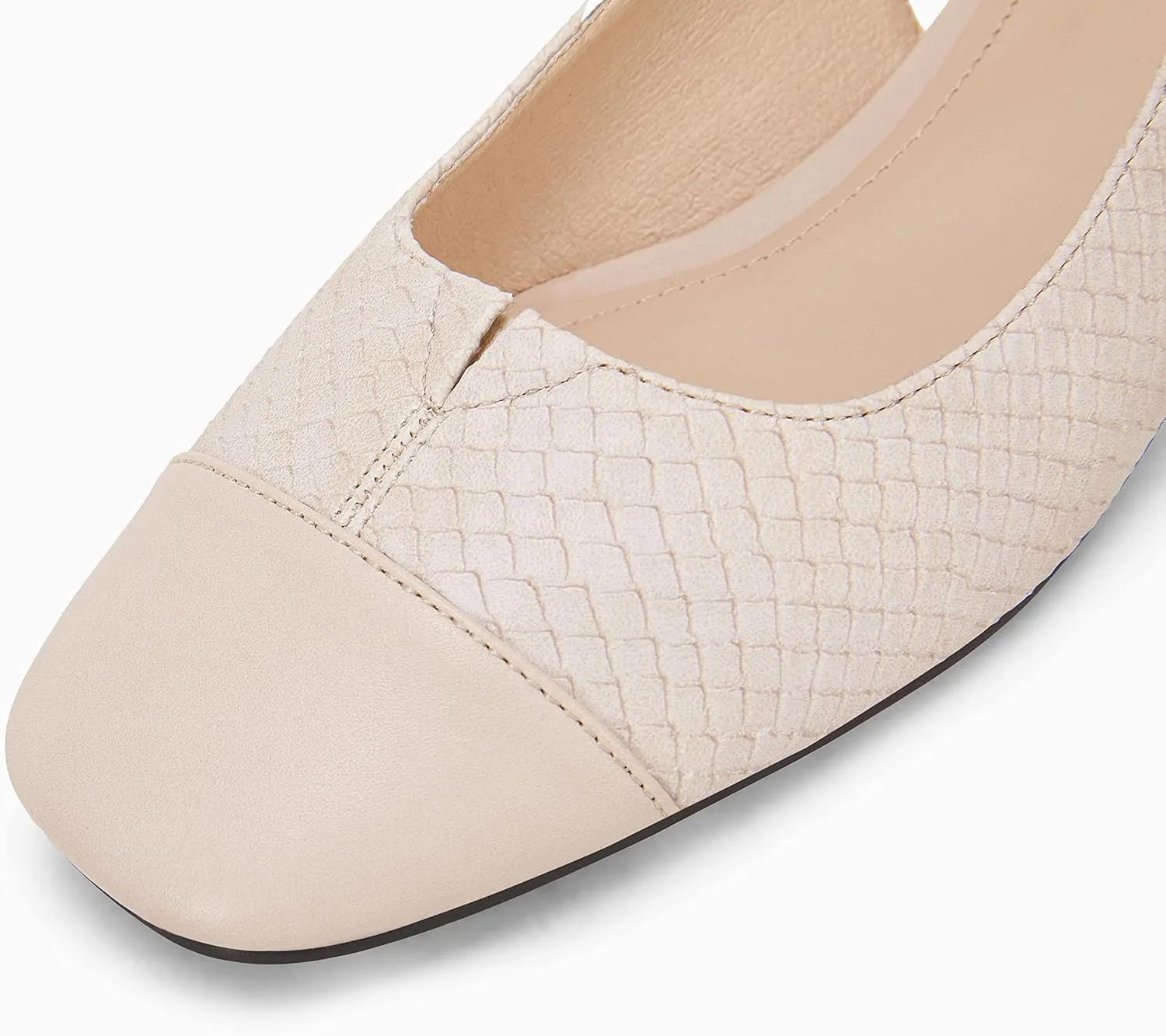Rilista Women's Slingback Low Heels Closed Toe Chunky Block Heel Comfortable Office Dress Pumps Shoes