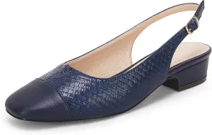 Rilista Women's Slingback Low Heels Closed Toe Chunky Block Heel Comfortable Office Dress Pumps Shoes