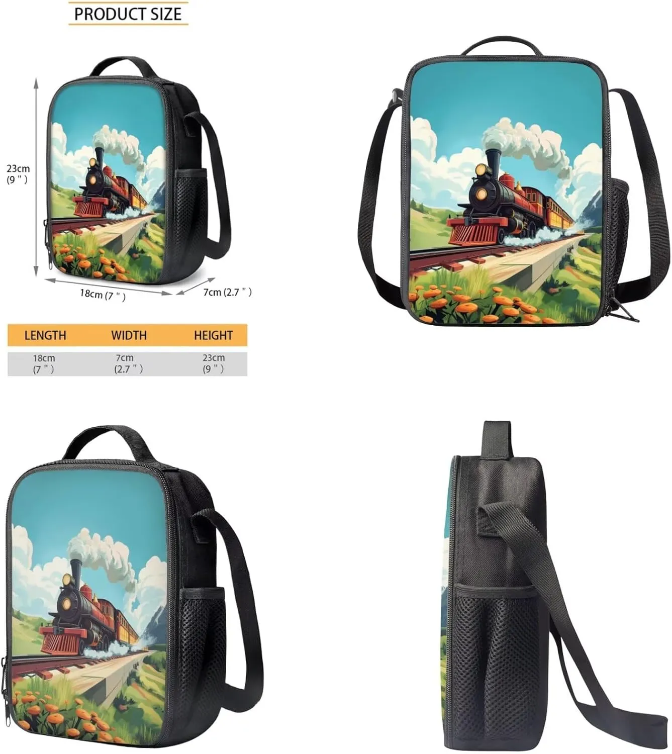 Rnyleeg Trian Backpack for Boys with Lunch Box 4 Pack Boys Backpack Ages 8-10 Lightweight 15 inch Book Bag Set for Primary School Travel Bag Set Casual Daypack