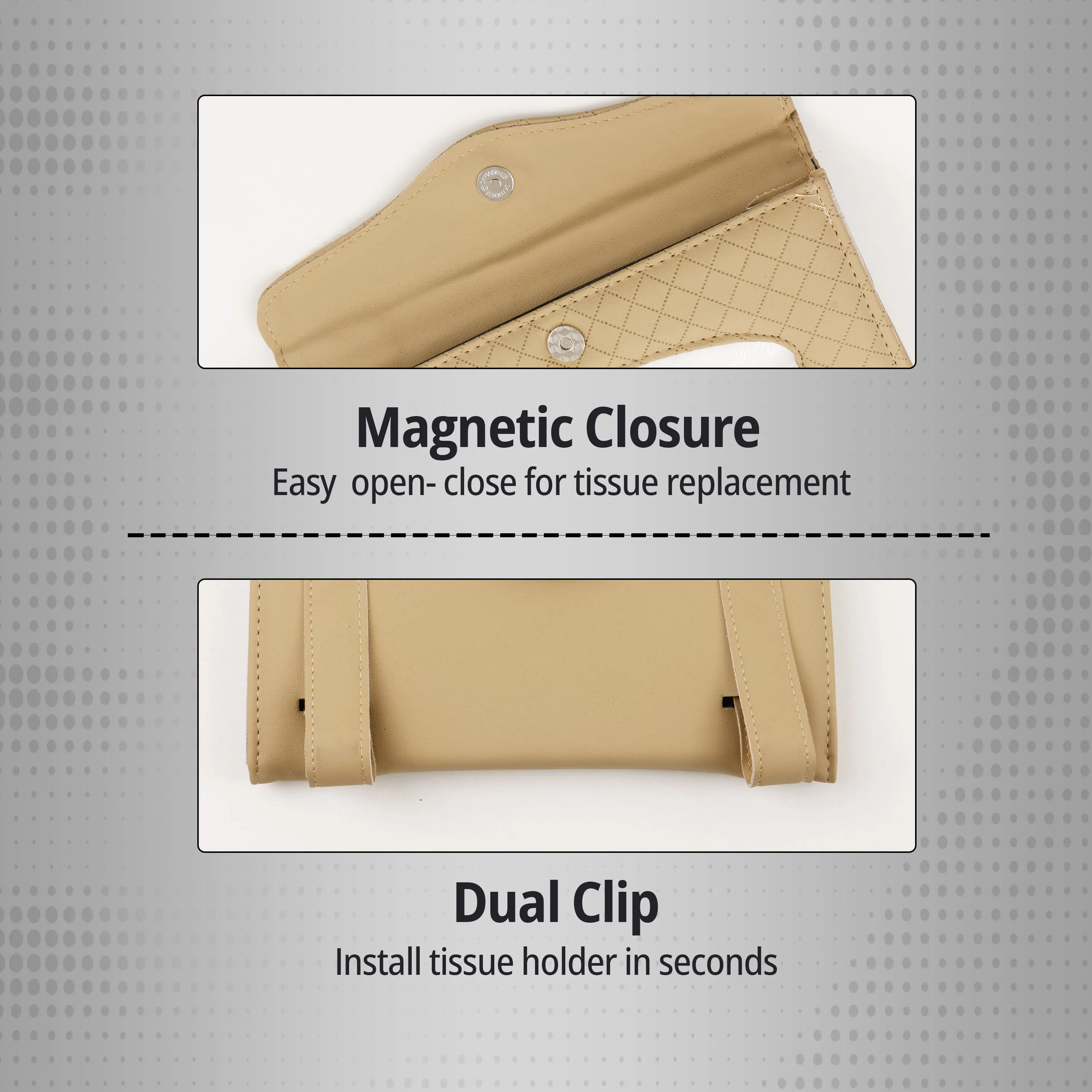 Robustt Car Sun Visor Tissue Holder - Beige
