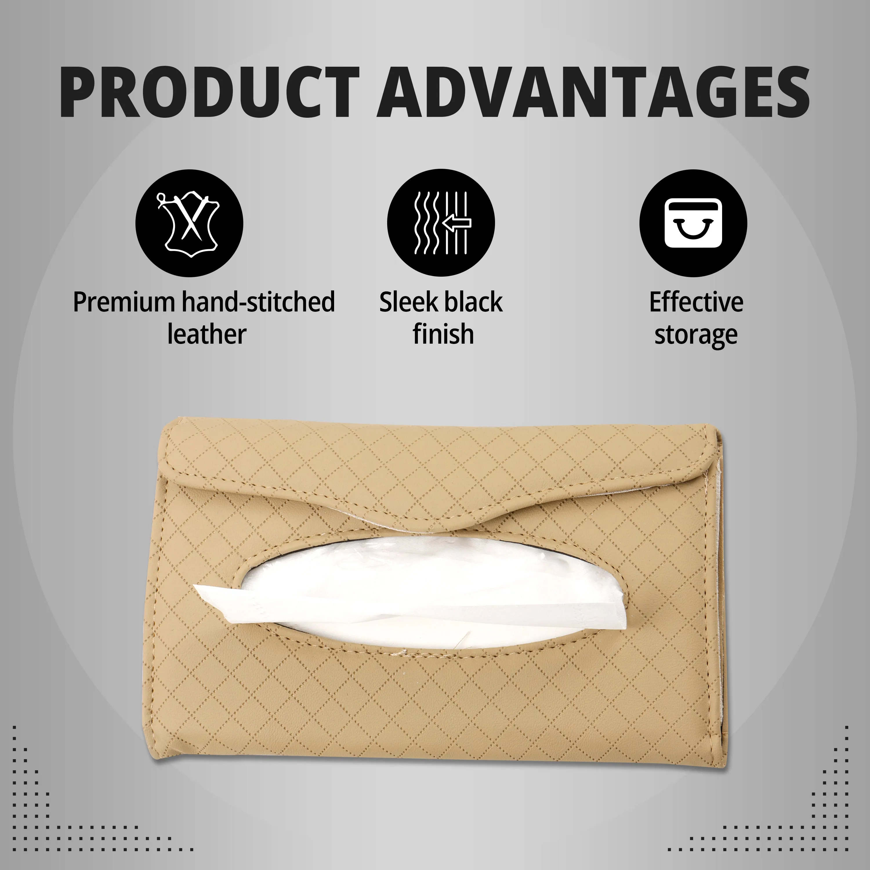 Robustt Car Sun Visor Tissue Holder - Beige
