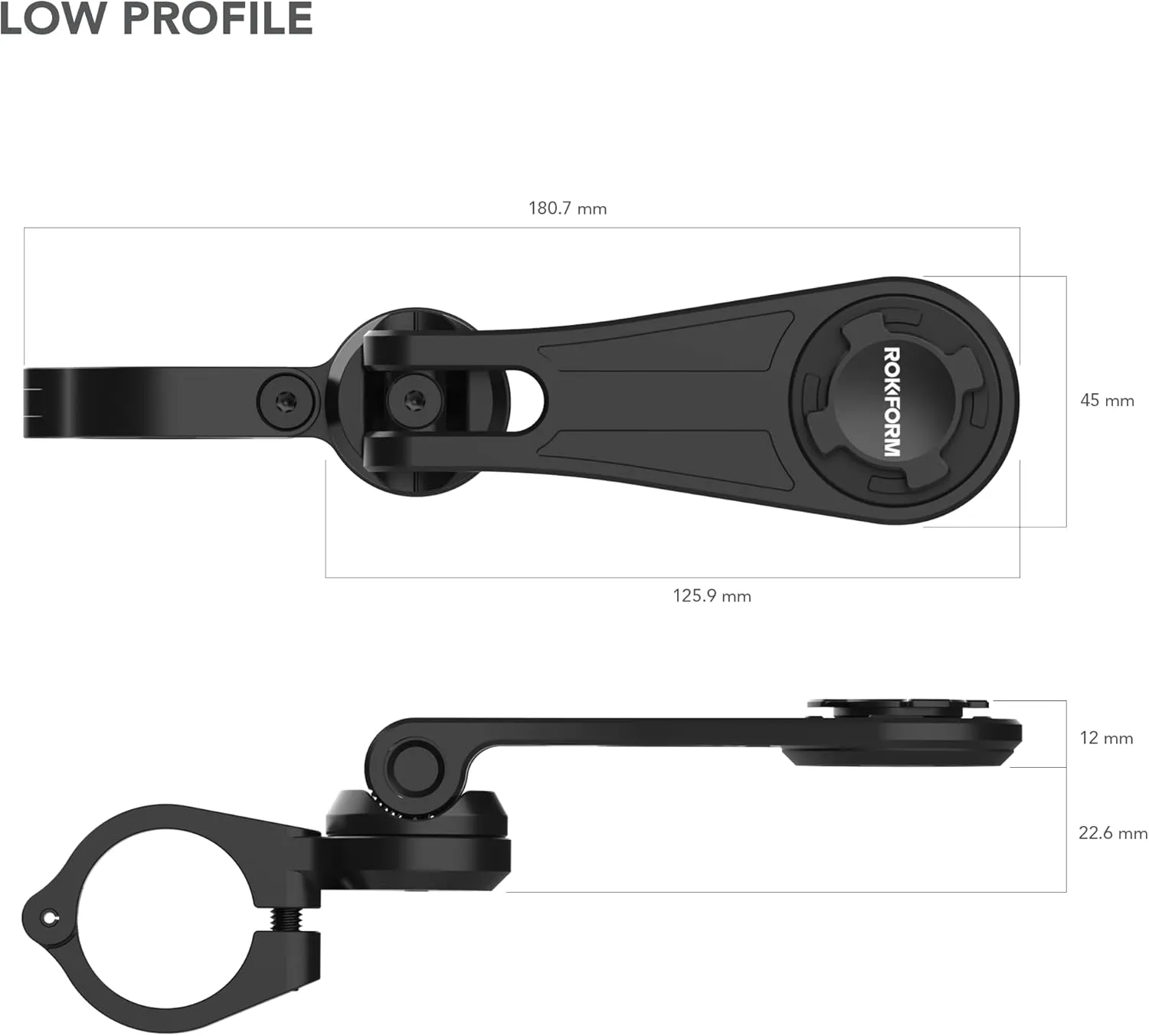 Rokform [Mount Only] Pro Series Motorcycle Phone Mount CNC Machined Aluminum, Twist Lock and Magnetic Mounting