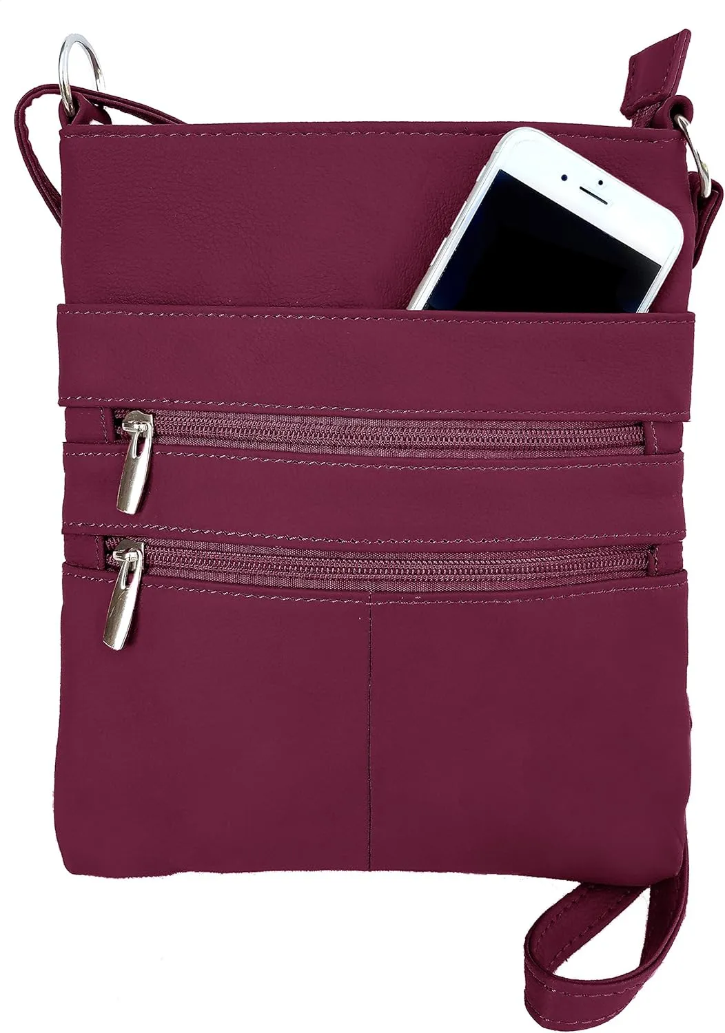 Roma Leathers Cross Body Purse - Premium Quality Leather - Designed in USA