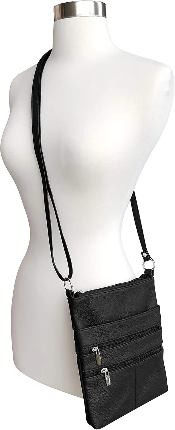 Roma Leathers Cross Body Purse - Premium Quality Leather - Designed in USA