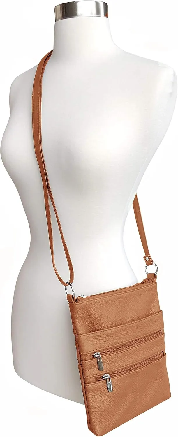 Roma Leathers Cross Body Purse - Premium Quality Leather - Designed in USA