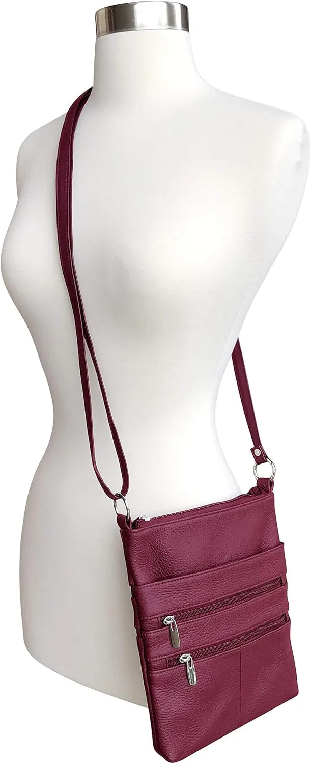 Roma Leathers Cross Body Purse - Premium Quality Leather - Designed in USA