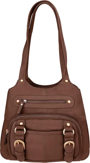 Roma Leathers Gun Concealment Purse - Cowhide Leather - Brown