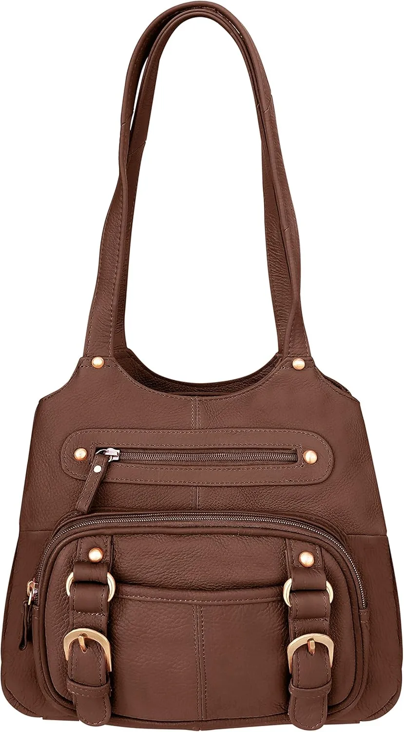 Roma Leathers Gun Concealment Purse - Cowhide Leather - Brown