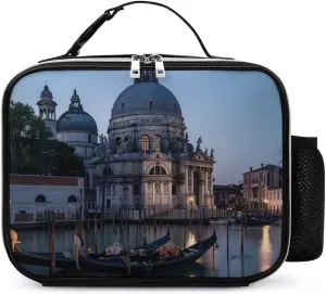 Roman Catholic Santa Maria Salute Venice Italy Insulated Lunch Box Reusable Lunch Bag Lunch Tote Bag for Travel Work Picnic