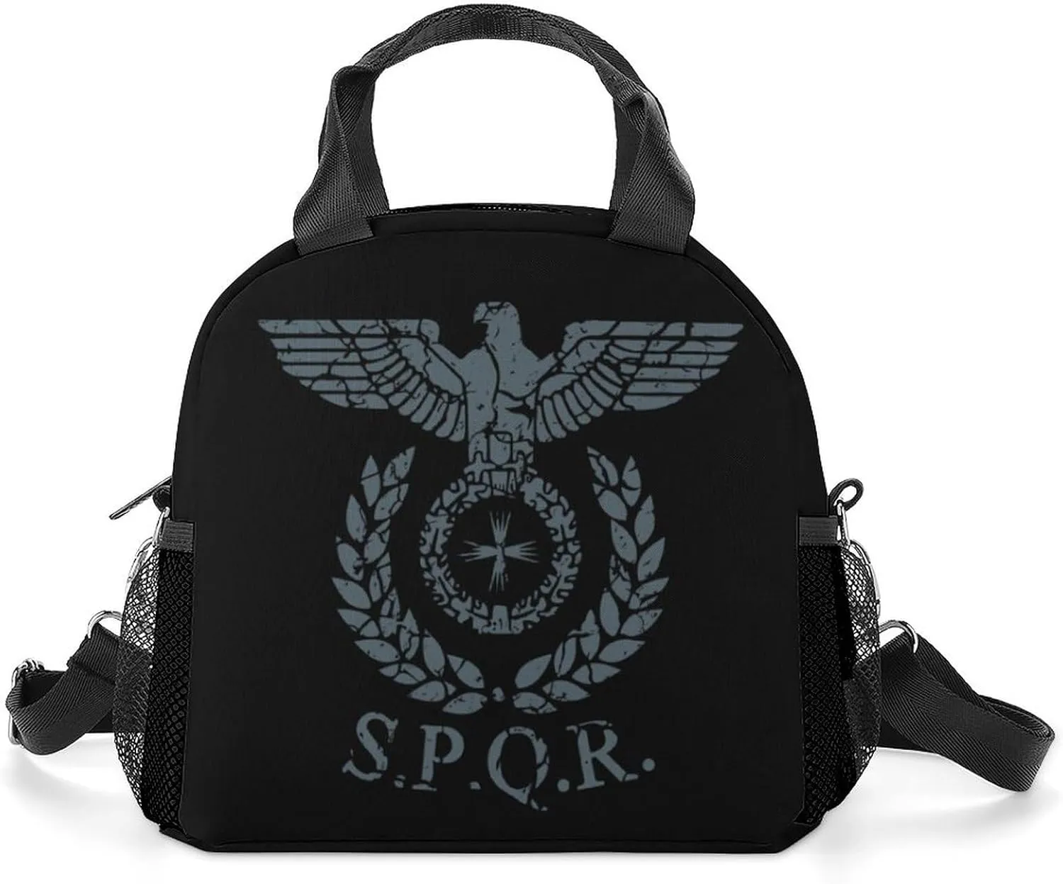 Roman Emblem SPQR Lunch Bag Reusable Cooler Lunch Box Leakproof Tote Bag Adjustable Shoulder Strap for Women/Men