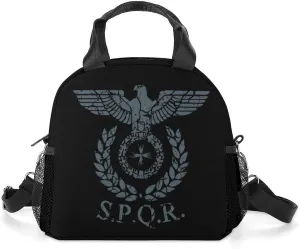 Roman Emblem SPQR Lunch Bag Reusable Cooler Lunch Box Leakproof Tote Bag Adjustable Shoulder Strap for Women/Men