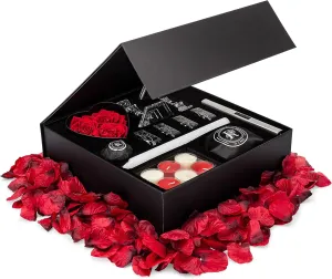 Romance Helpers Romance-in-a-Box Romantic Gift Box Romantic Decorations for Special Night | Romantic Basket with Candles and Rose Petals