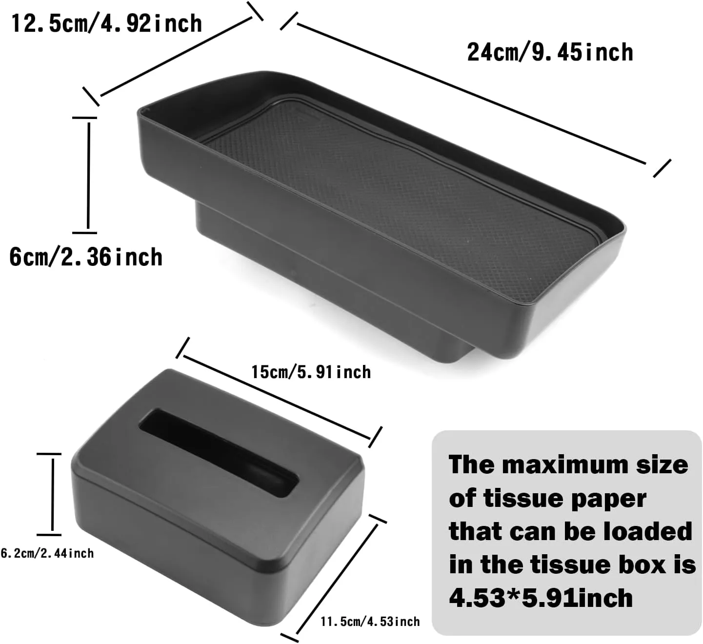 Ruiya Mitsubishi Outlander Behind Screen Organizer,for Mitsubishi Outlander 2022-2024 Accessories Dash Storage Tray with ETC Magnetic Tissue Box Compatible with 2022 2023 2024 Mitsubishi Outlander