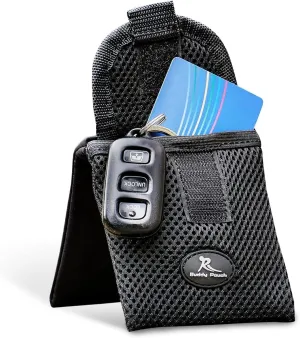 Running Buddy Magnetic Buddy Pouch - Mini | Beltless, Chafe & Bounce Free | Water-Resistant & Magnetic Closure | For Running, Walking, Traveling & More | For Men & Women| 3-3/4” Long x 4” Wide | Black