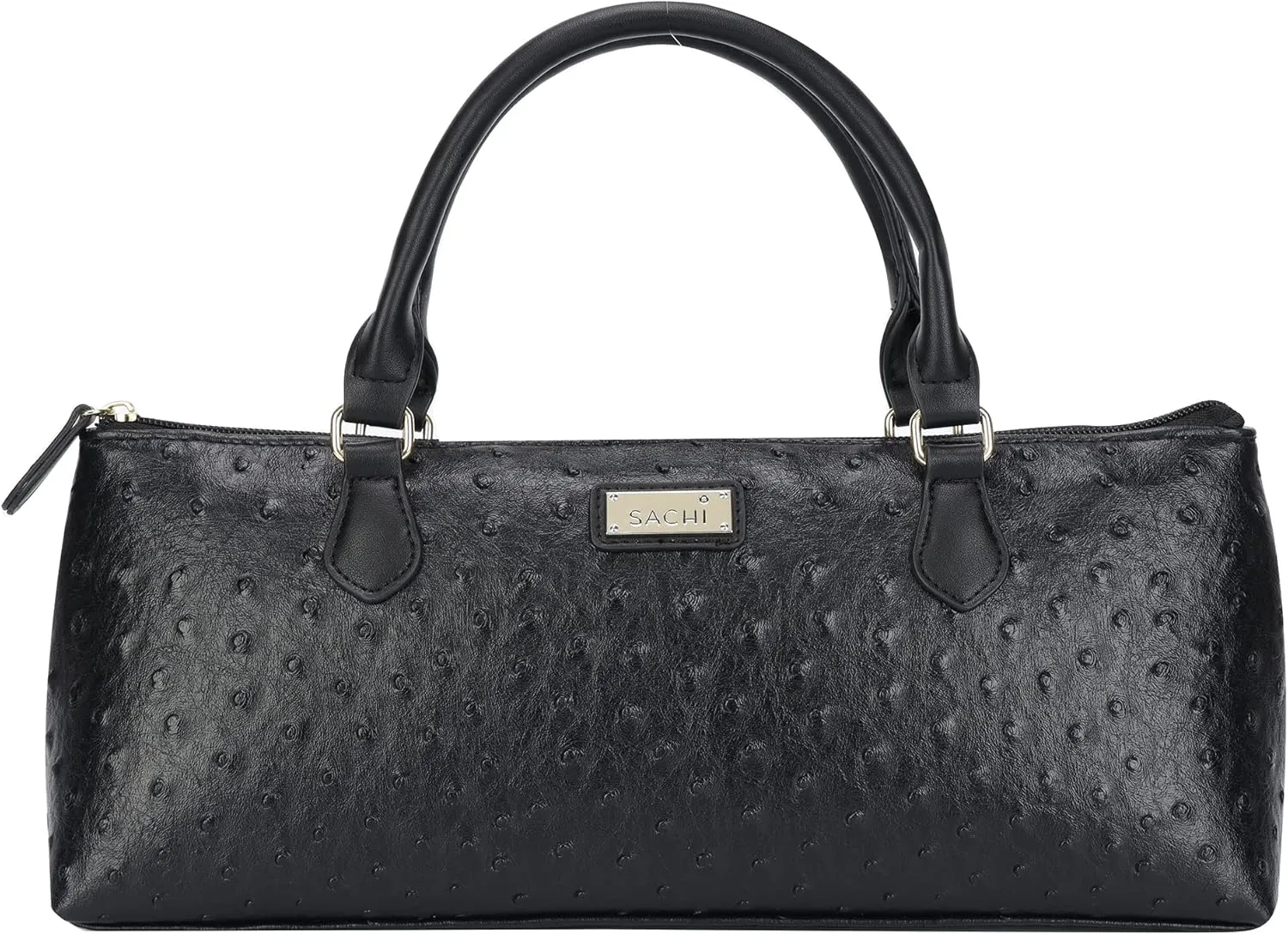 Sachi La Soir'ee Insulated Wine Purse Clutch (Black Ostrich)