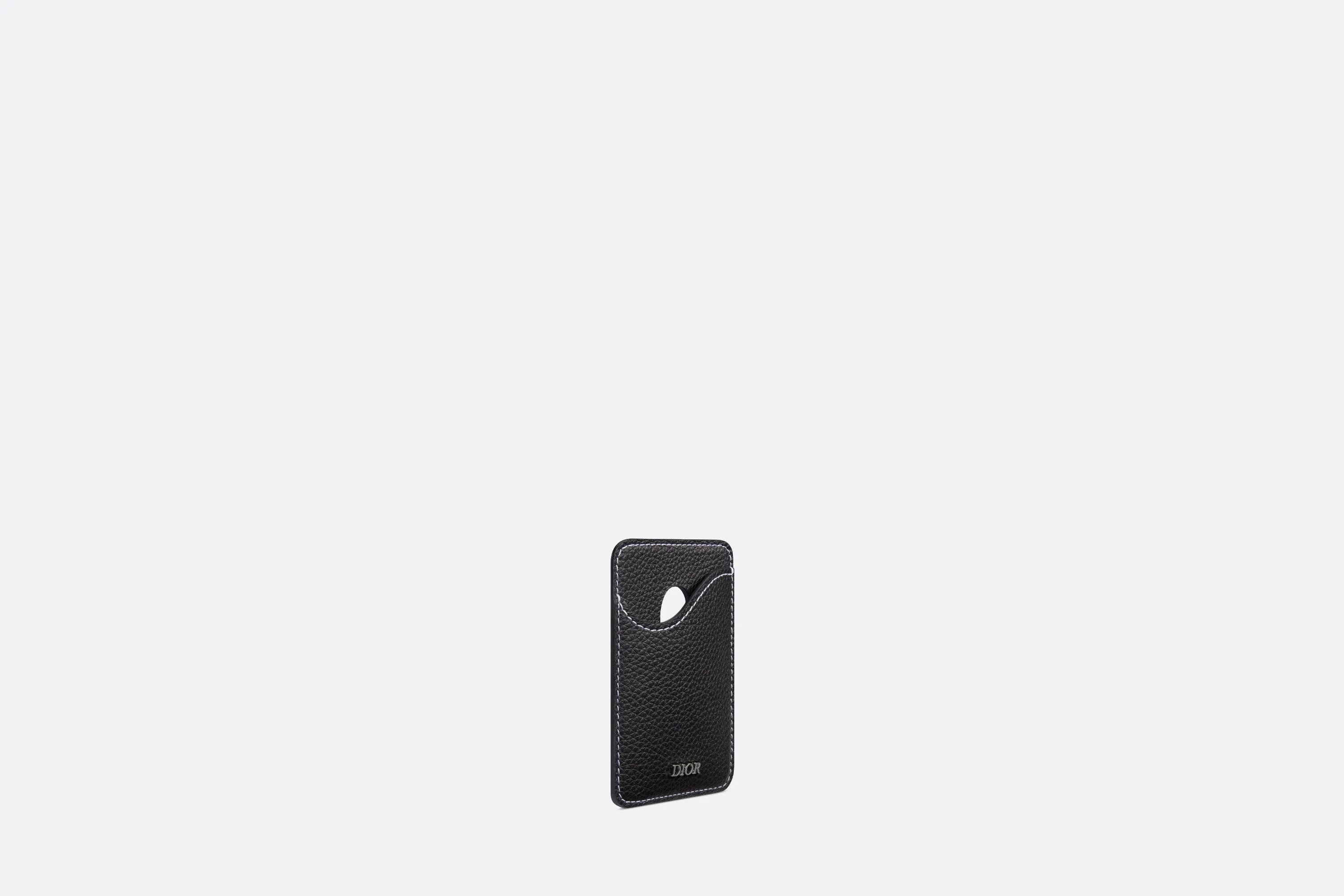 Saddle Magnetic Card Holder • Black Grained Calfskin