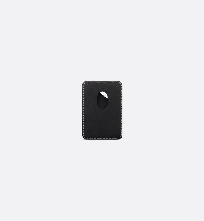 Saddle Magnetic Card Holder • Black Grained Calfskin