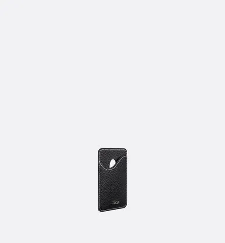 Saddle Magnetic Card Holder • Black Grained Calfskin