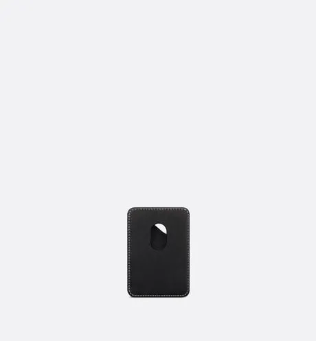 Saddle Magnetic Card Holder • Black Grained Calfskin