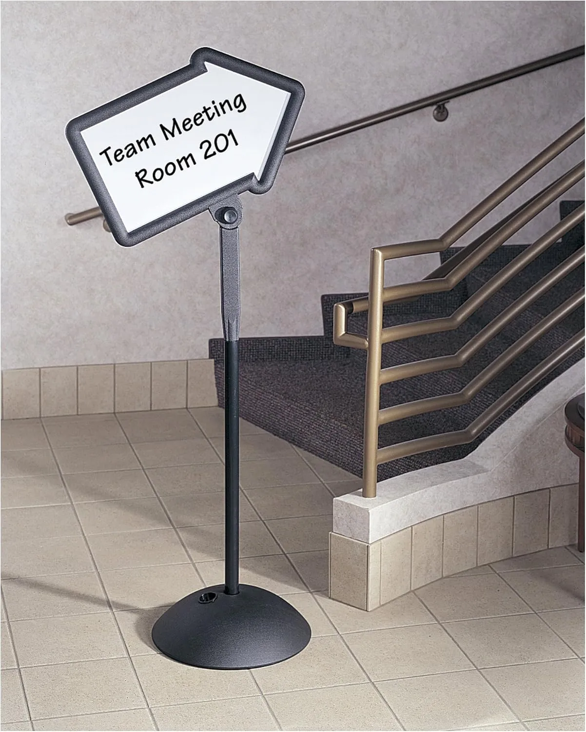 Safco Write Way Dry Erase Board Directional Arrow Sign, Dual-Sided and Magnetic for Indoor and Outdoor Use, 65"in Height, Black