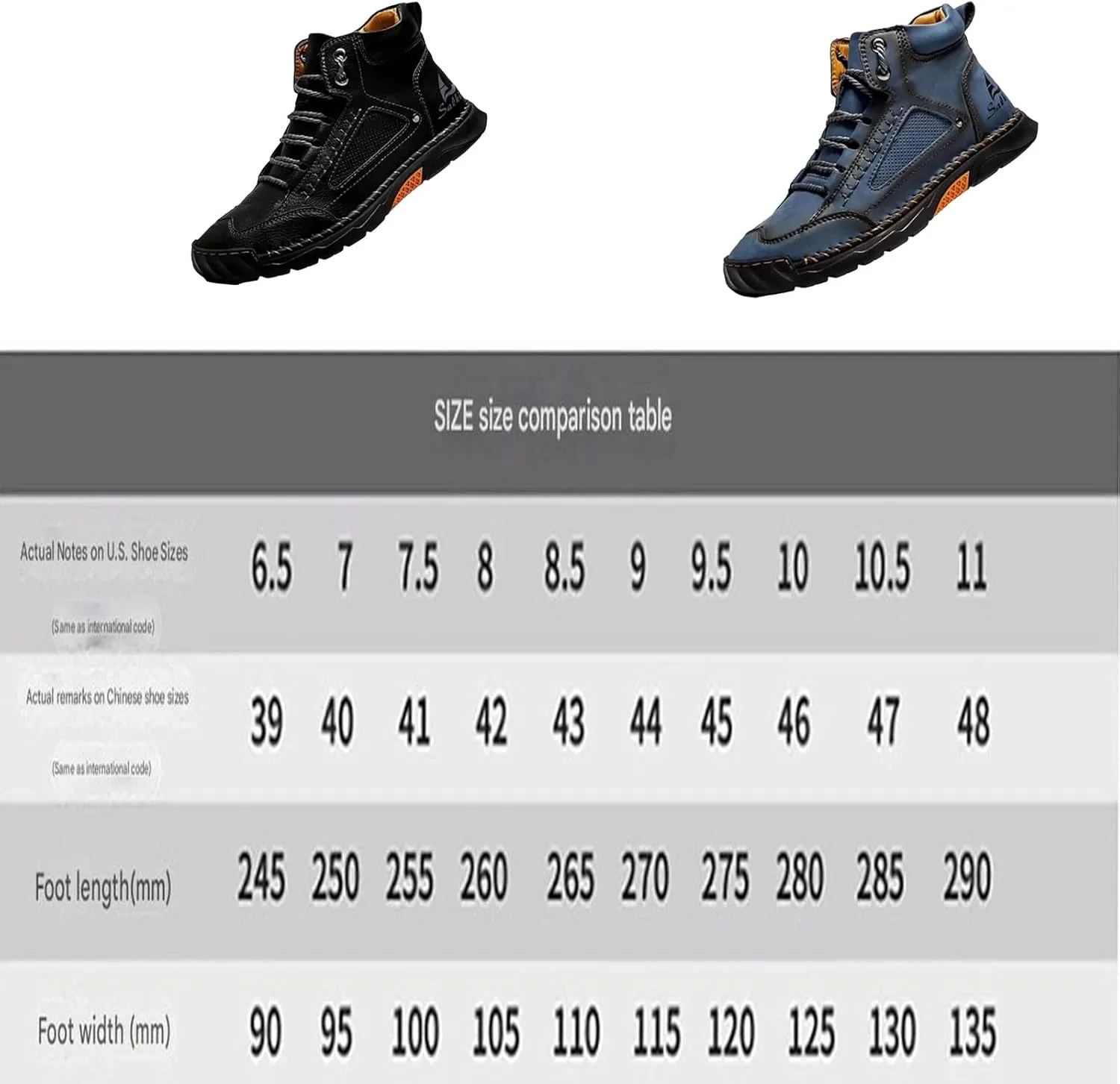 Sawbehind Men's Comfortable Handmade Leather Boots – Waterproof, Arch Support, Spacious Toe Box Outdoor Leather Shoes