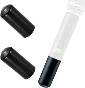 SB58 Glossy Microphone Battery Cup Cover Compatible with SLX2 PGX2 PGX(D)2 - SM58 BETA 58 PG58 Wireless Mic Handheld Battery Cap, Black 2 Pack