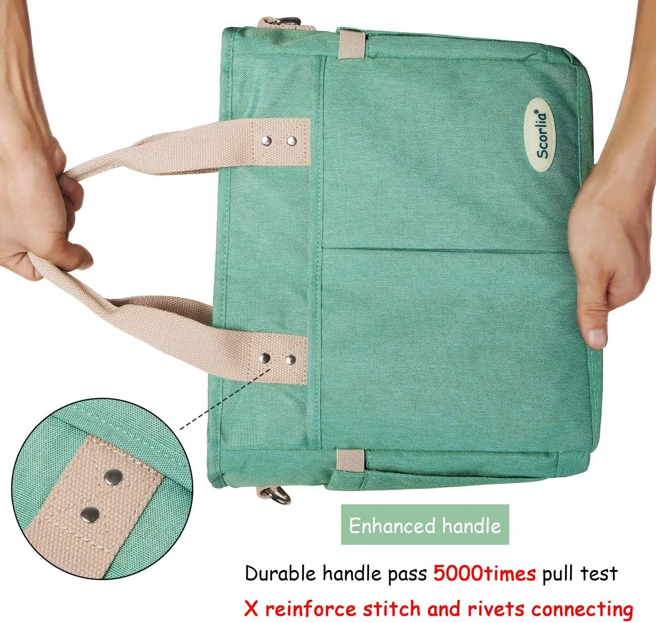 Scorlia Insulated Lunch Bag, Large Lunch Tote Bag With Removable Shoulder Strap, Durable Reusable Cooler lunch Box Container Bag, Tall Drinks Holder for Women Men Work, Green