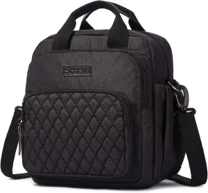 Scorlia Insulated Lunch Bag Thermal Rucksack, 3 in 1 Convertible Lunch Tote with Side pockets for Women, Tall lunch Cooler Box with Drinks Holder for Office, Beach, Picnic, Black