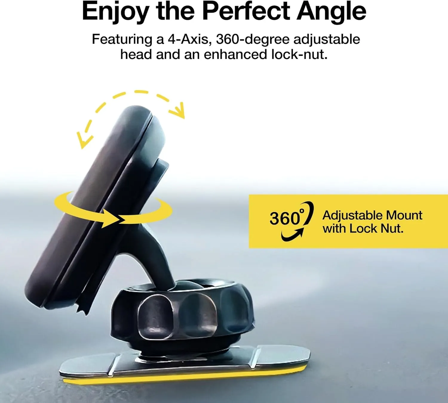 Scosche MAGDMB MagicMount Magnetic Phone Mount for Car, Dashboard Cell Phone Holder with 360° Adjustable Magnet Head, Universal Phone Stand for Car Compatible with iPhone, Samsung, and All Devices
