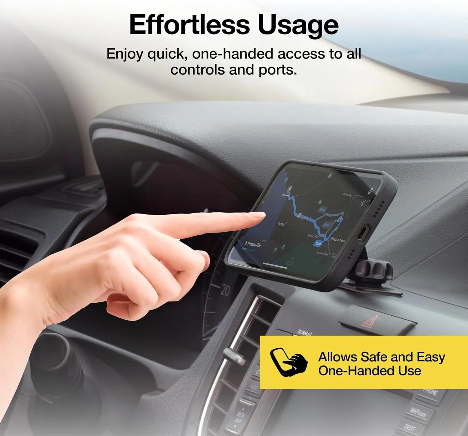 Scosche MAGDMB MagicMount Magnetic Phone Mount for Car, Dashboard Cell Phone Holder with 360° Adjustable Magnet Head, Universal Phone Stand for Car Compatible with iPhone, Samsung, and All Devices