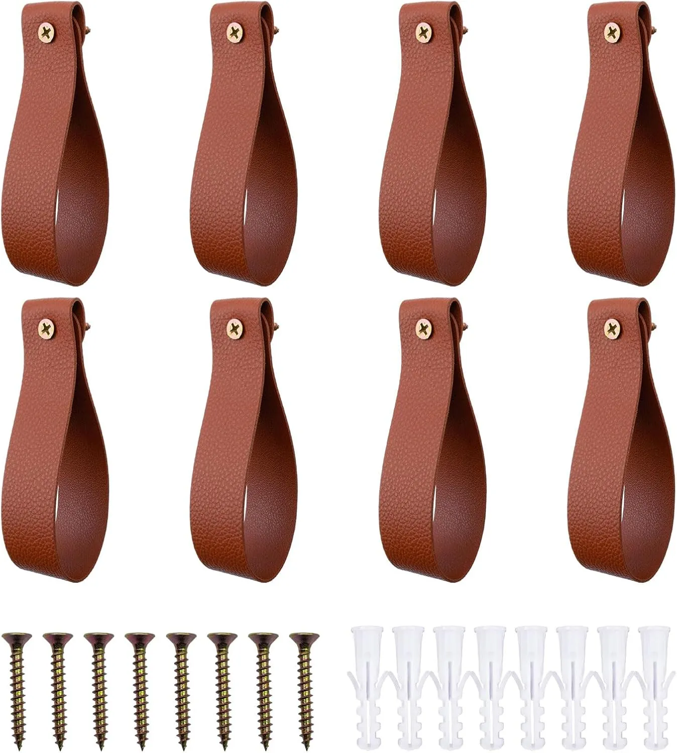 Set of 8 Stylish Leather Rod Holders - Shonmogar