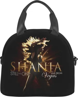 Shania Music Twain Men Women Lunch Bag Insulated Reusable Handheld Crossbody Portable Lunch Box Adult Lunch Box Suitable For Office Work Travel, Black