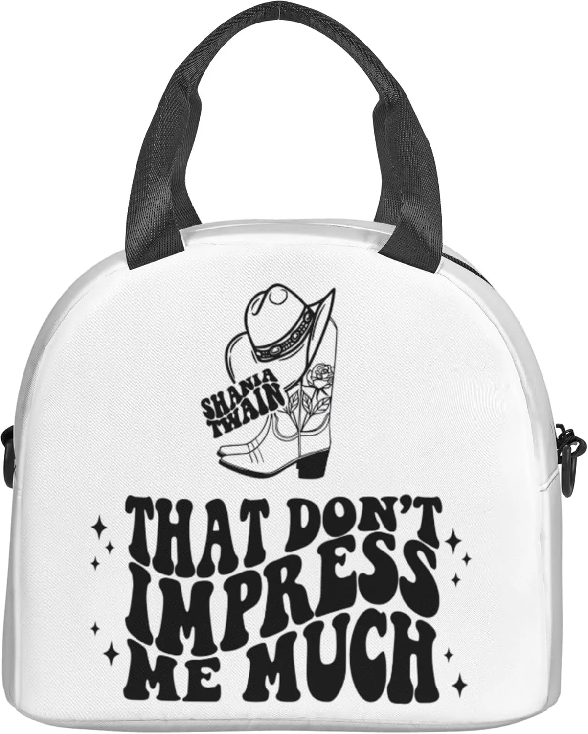 Shania Music Twain Men Women Lunch Bag Insulated Reusable Handheld Crossbody Portable Lunch Box Adult Lunch Box Suitable For Office Work Travel